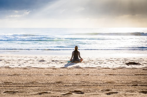 meditation and mindfulness on the beach